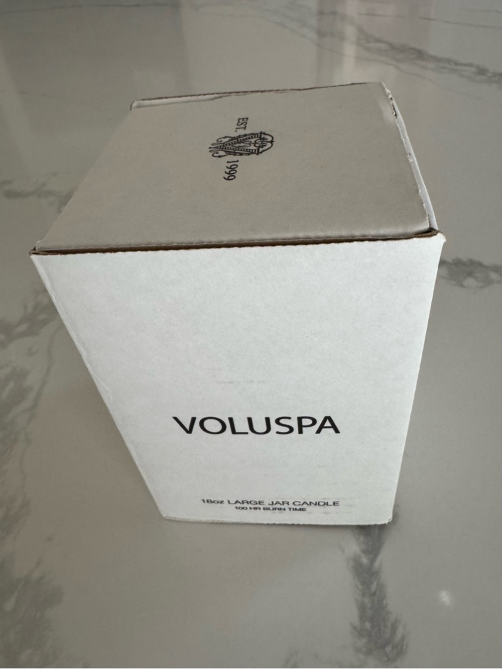 Voluspa Spiced Pumpkin Latte Candle - Amber Gold Glass 18 oz NEW - Picture 7 of 8